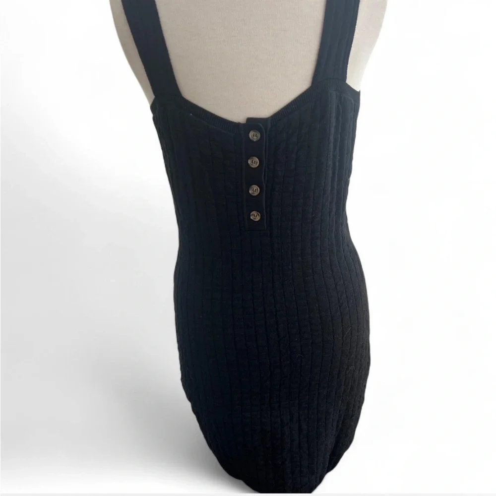 FREE PEOPLE BEACH | Black | SHORT N SWEET SWEATER MINI DRESS size Large - Picture 4 of 4